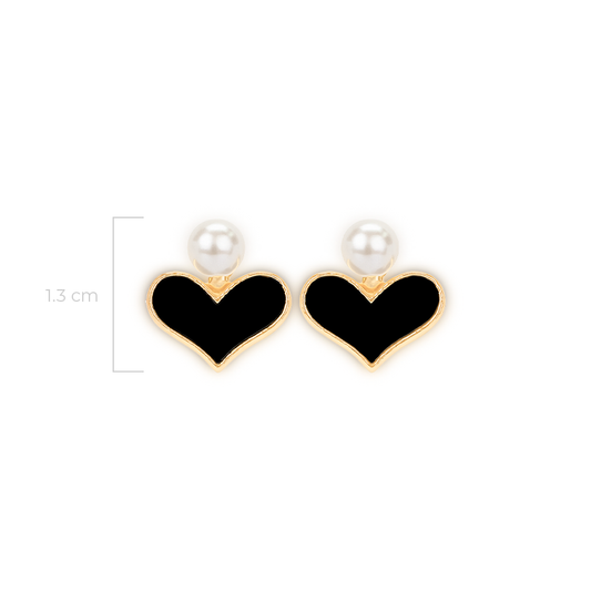 Topos Economy Corazón Negro Perla Fantasía x Par