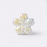 Flor Pasador Acrílica Blanco Perlado
