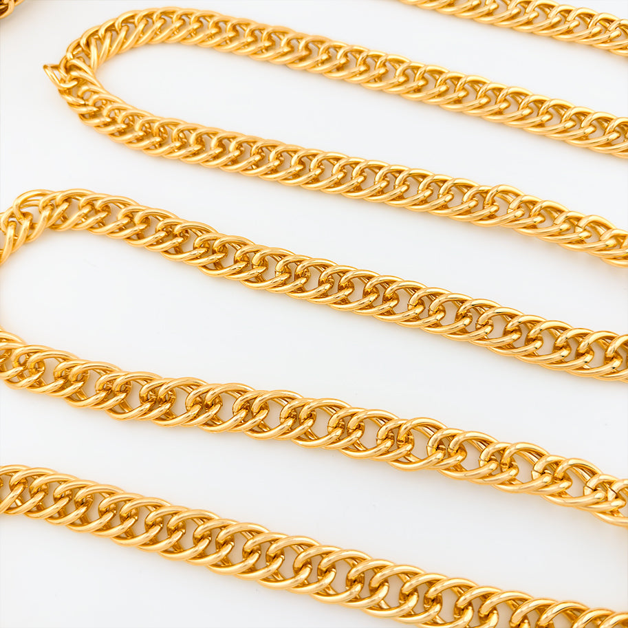 Cadena Cubana Redonda Grande En Aluminio x Metro