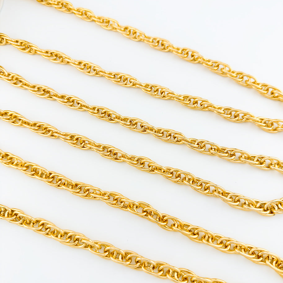 Cadena Eslabón Ovalo Doble En Aluminio x Metro