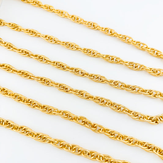 Cadena Eslabón Ovalo Doble En Aluminio x Metro