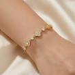 Pulsera Ajustable Tréboles Circones Dorado Rodinado