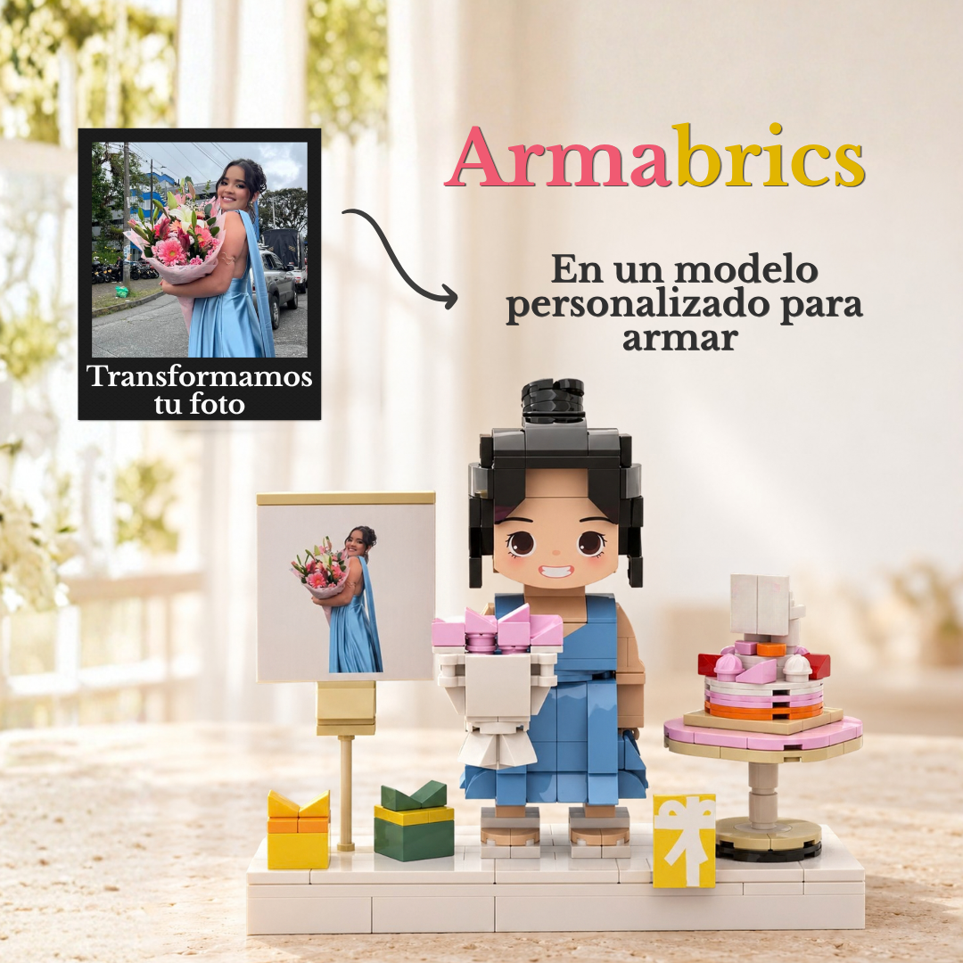 Armabrics 1 Persona Cumpleaños + Foto + Base y Envío Gratis