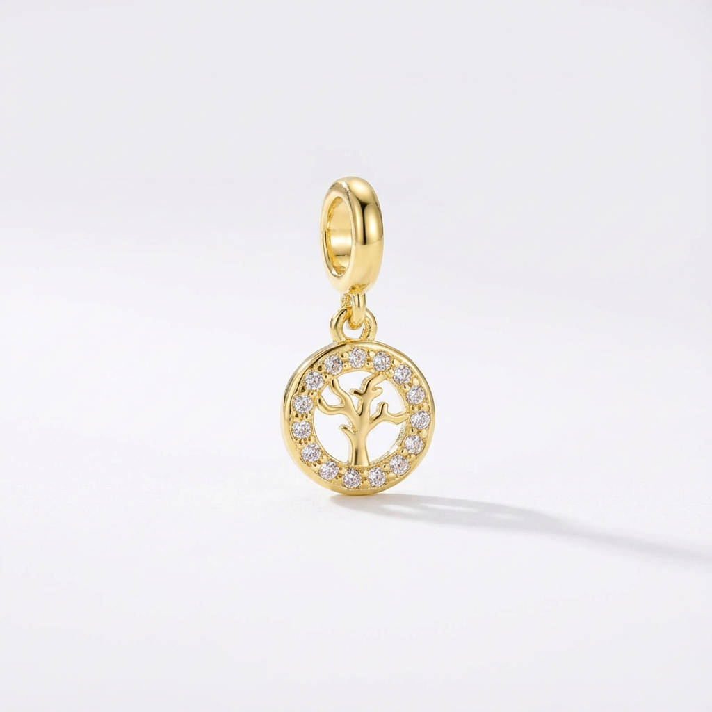 Charm Arbol De La Vida Dorado Rodinado