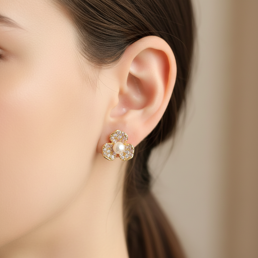 Topos 196 Flor Circones Perla X Par Rodinados