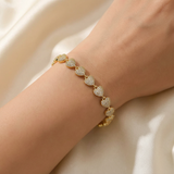 Pulsera Corazones Dorado Rodinado
