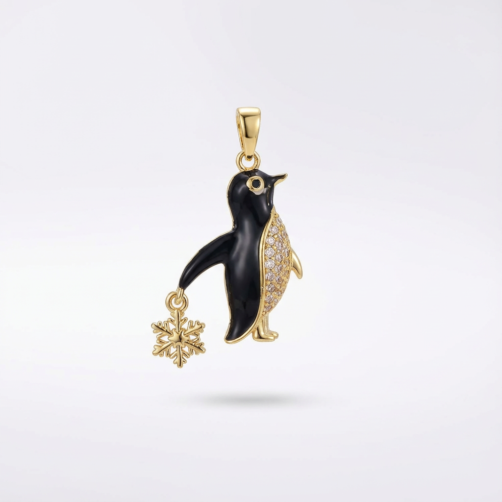 Dije Pingüino Dorado Rodinado