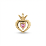 Dije Corazón Queen Piedra Rosada Dorado Rodinado