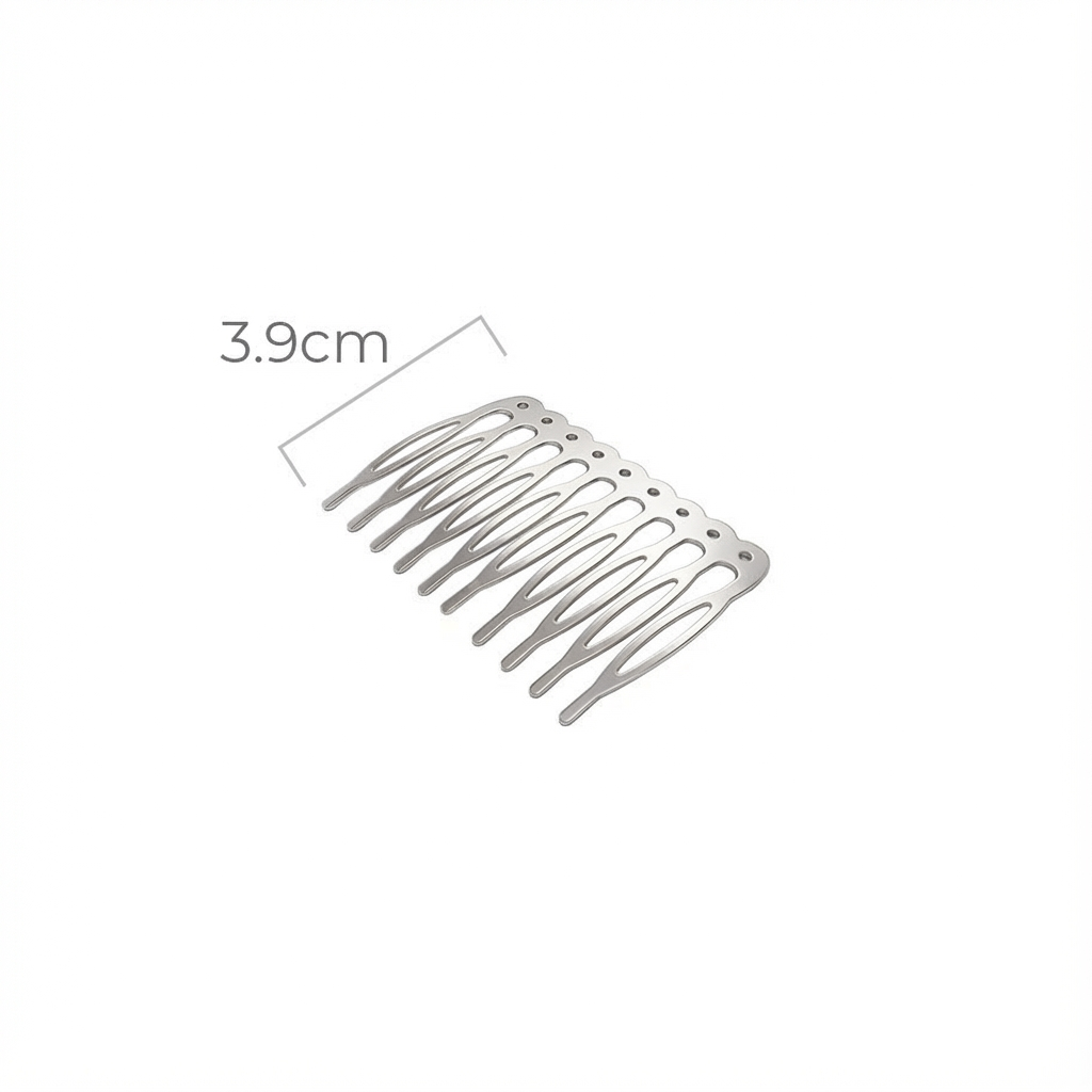 Hebillas Plateada De Ensamble 10 Puntas Para Tocados x Unidad