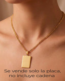 Placa Militar Rectángular 2.4cms Dorado Acero
