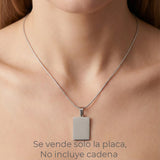 Placa Militar Rectángular 2.4cms Plateado Acero