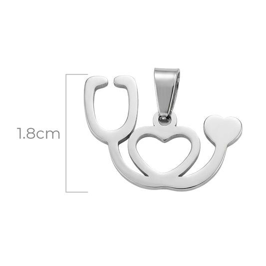 Dije Estetoscopio Medicina Plateado Acero