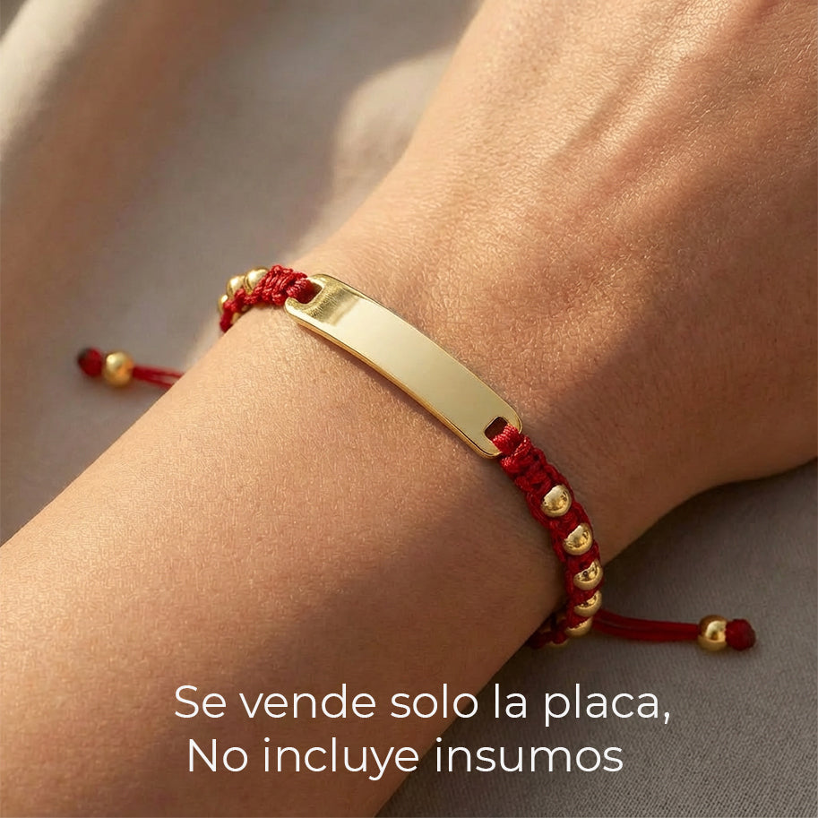 Placa De Acero Para Tejer 3.5 x 0.6 Cms Pulsera Dorado