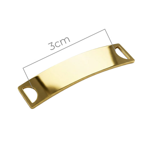 Placa De Acero Para Tejer 4.0 x 1.0 Cms Pulsera Dorado