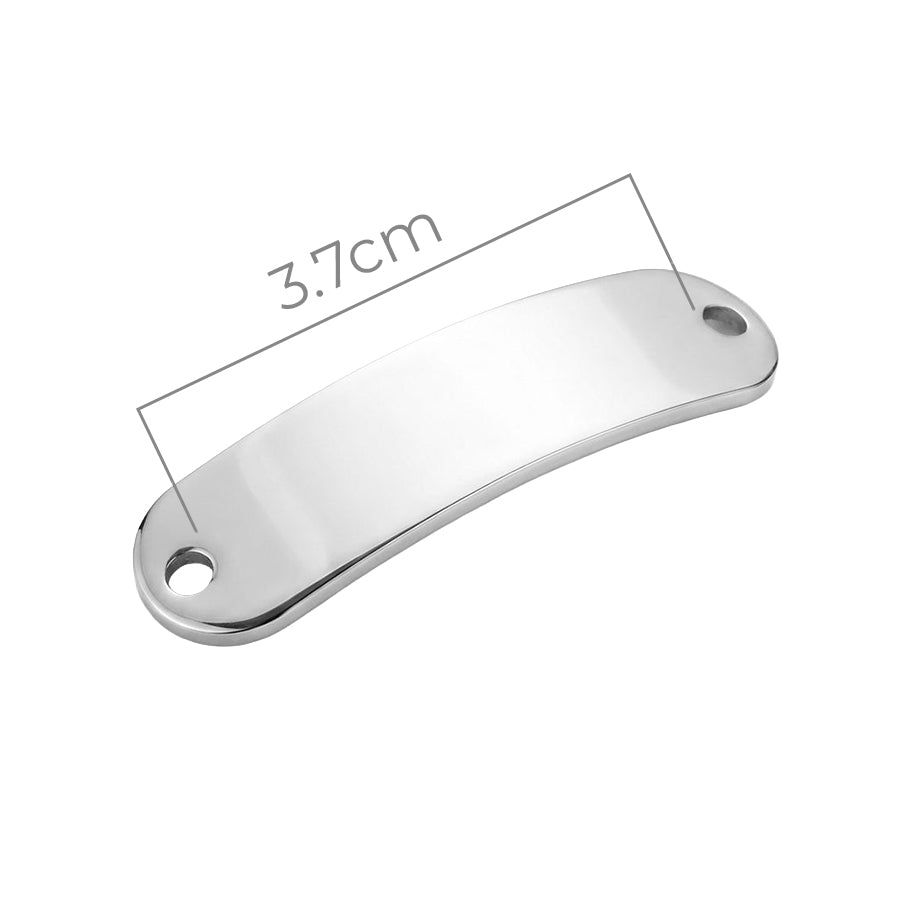 Placa De Acero Curva Para Tejer 4.5 x 1.0 Cms Pulsera Plateado