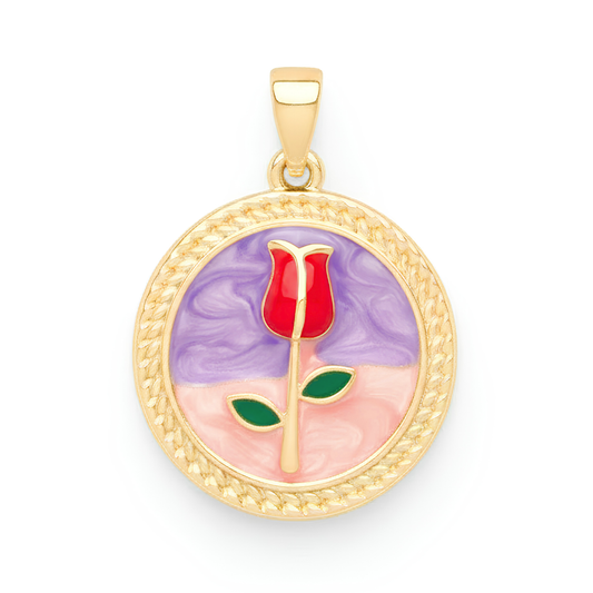 Dije Vintage Rosa Nacarada Multicolor Rodinado