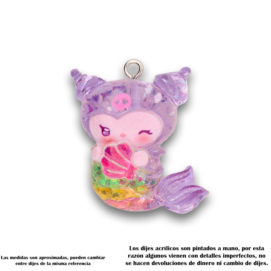 Dije Acrílico Kuromi Sirena