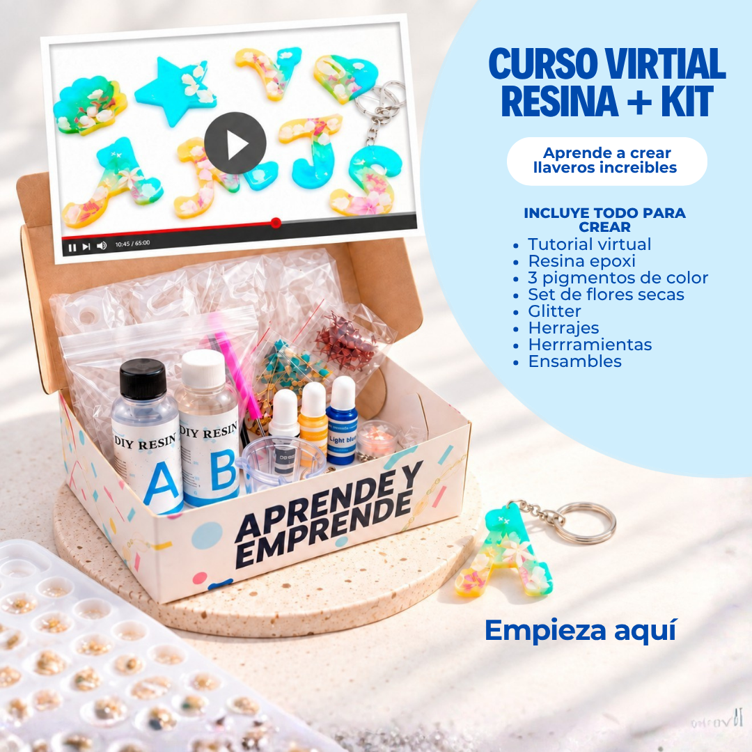 Kit Llaveros De Resina + Curso Virtual Gratis