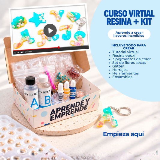 Kit Llaveros De Resina + Curso Virtual Gratis