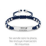 Placa De Acero Para Tejer 3.5 x 0.6 Cms Pulsera Plateado