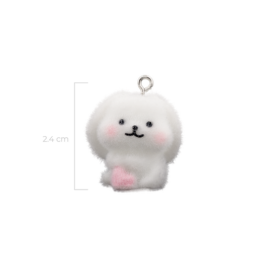 Dije Conejito Cachetón Peludo Acrílico