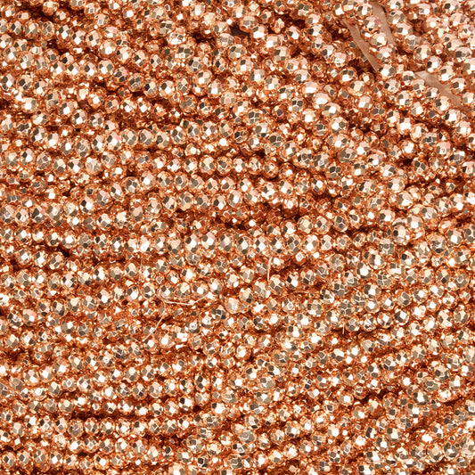 Sarta Murano Metalizado 4mm / Oro Rosa/ 02