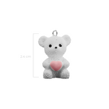 Dije Oso Corazón Blanco Acrílico