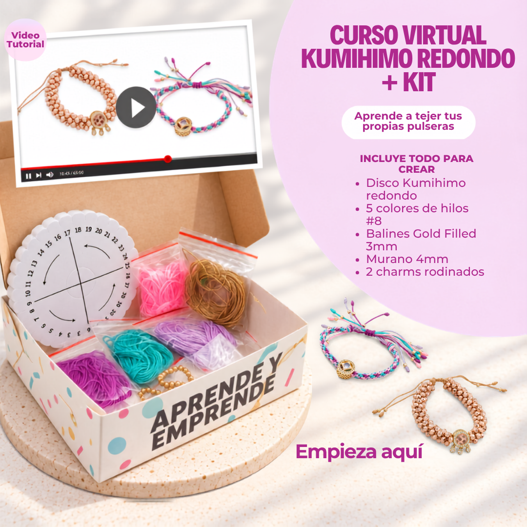 Kit De Kumihimo Redondo + Curso Virtual Gratis