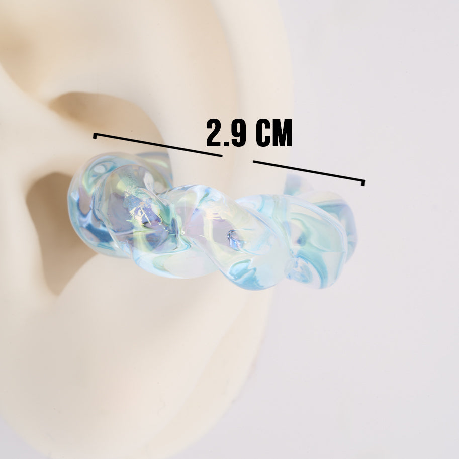 Ear Cuff Linea Economica azul trasparente 04