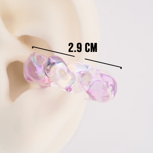 Ear Cuff Linea Economica morado trasparente
