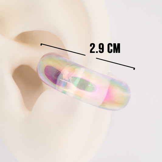 Ear Cuff Linea Economica lila trasparente