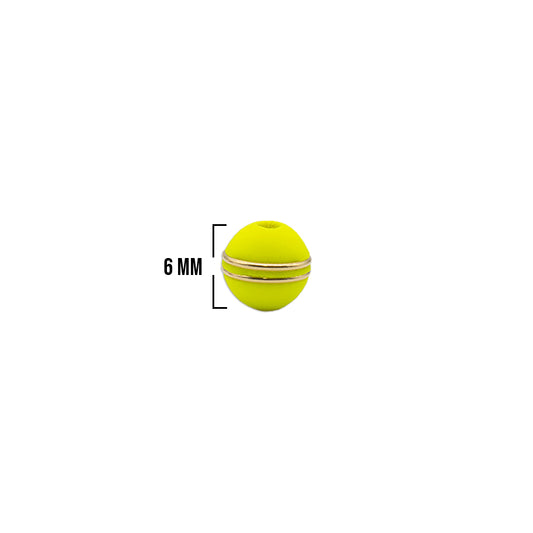 Bola Neopreno 2 Argollas Doradas / Amarillo Neón