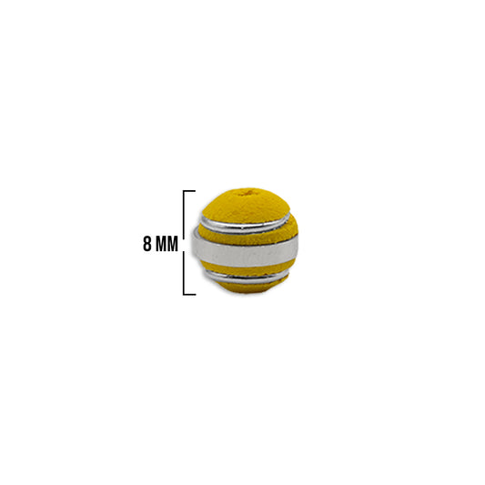 Bola Neopreno 3 Argollas Plateadas 8mm / Amarillo Bandera