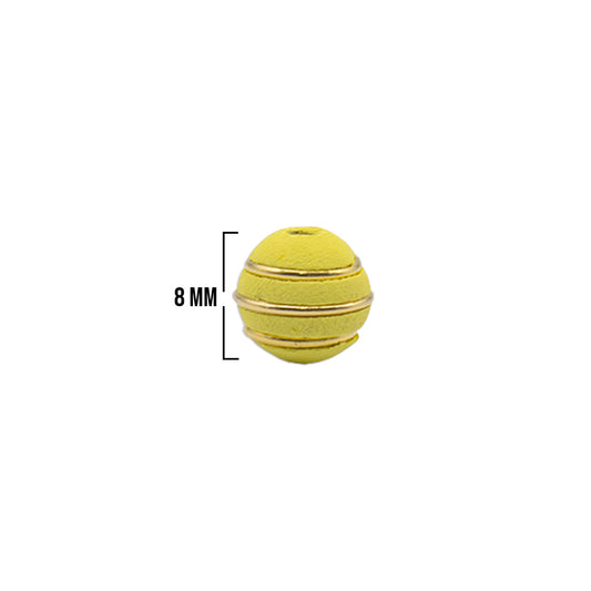 Bola Neopreno 3 Argollas Delgadas Doradas 8mm / Amarillo Pollito