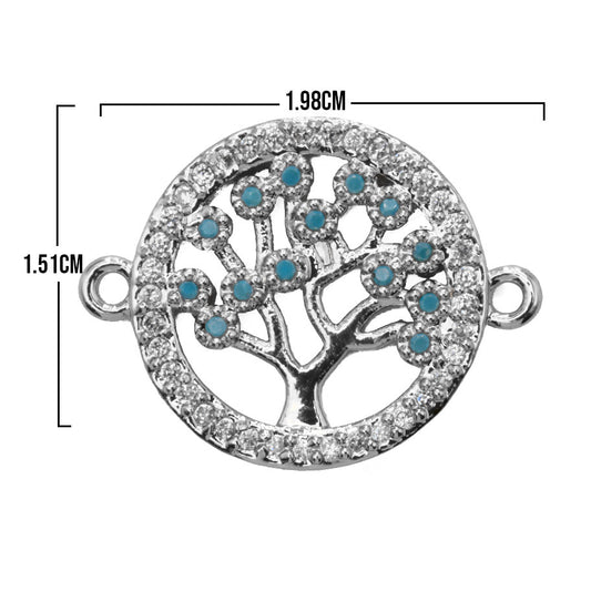 Dije Arbol De Vida Circulo Plateado Rodinado