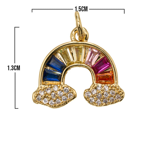 Dije Arcoiris Dorado Rodinado