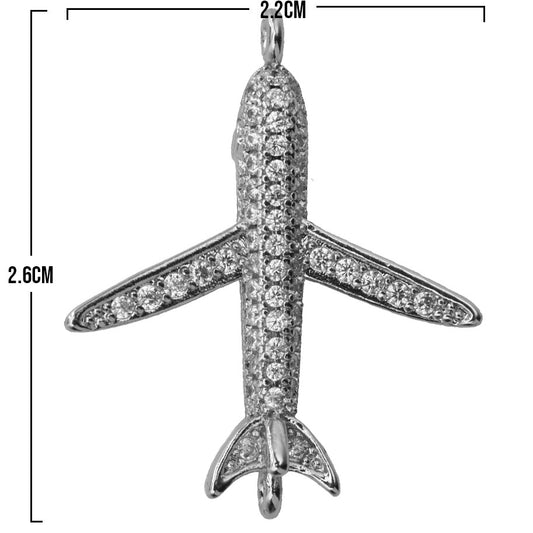 Dije Avión Plateado Rodinado