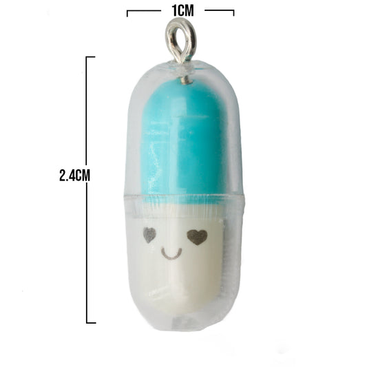 Dije Capsula Azul Cielo Acrílico