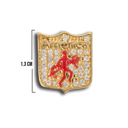 Dije Escudo America De Cali Dorado Rodinado