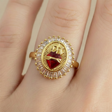 Anillo Ajustable Sagrado Corazón Circones Rodinado