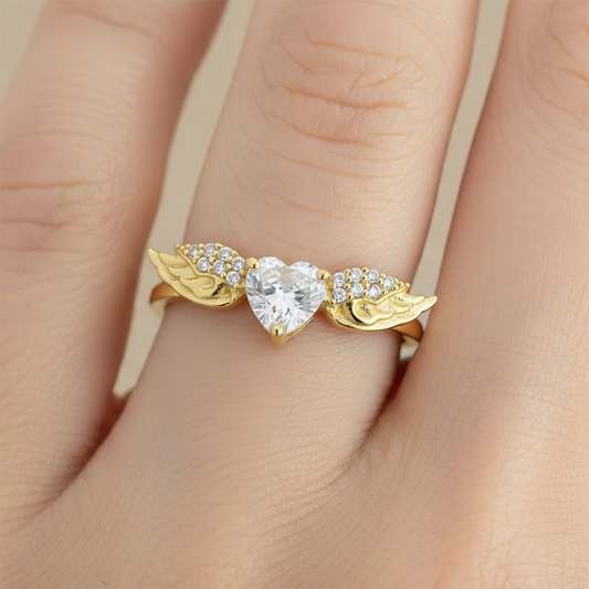 Anillo Alas Corazón C #64 Rodinado