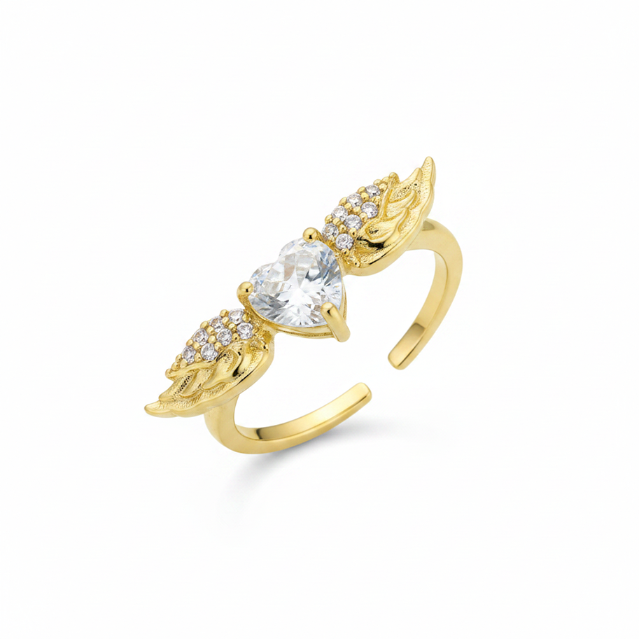 Anillo Alas Corazón C #64 Rodinado