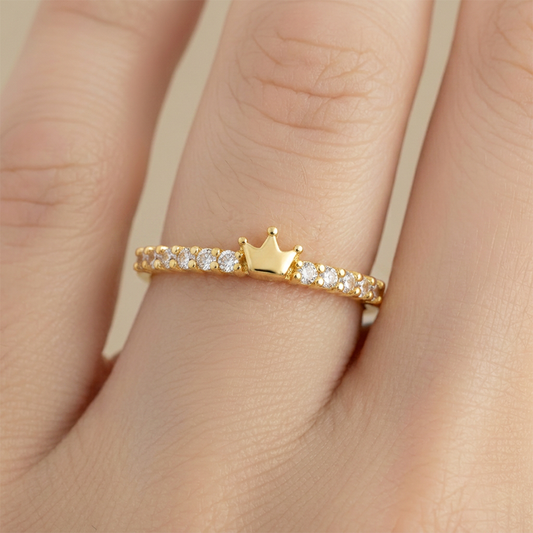 Anillo B #73 Ajustable Circones Y Corona Lisa Rodinado