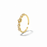 Anillo B #75 Ajustable Flor Pequeña Pequeña Rodinado