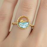 Anillo B #76 Ajustable Ballenita Rodinado