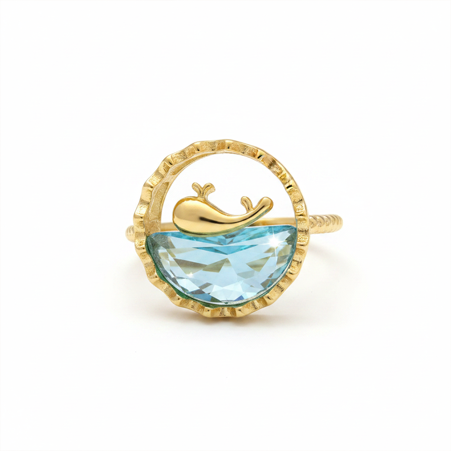 Anillo B #76 Ajustable Ballenita Rodinado