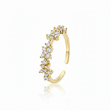 Anillo B #77 Ajustable Flores Pequeñas Circones Rodinado