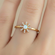 Anillo B #78 Ajustable Flor Boreal Rodinado