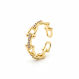 Anillo B #79 Ajustable Eslabón Entrelazado Rodinado