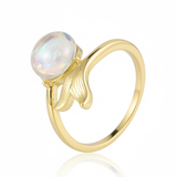 Anillo B #81 Ajustable cola sirena perla Rodinado